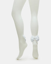BRIDAL BOW TIGHTS Sheer White Women's Footed Tights