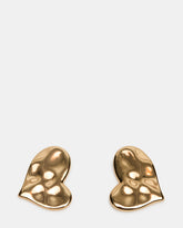 TEXTURED HEART STUD EARRINGS GOLD Women's Textured Heart Stud Earrings