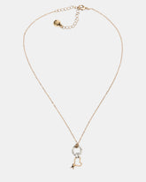 TWO TONE KNOT HEART PENDANT Necklace Double Knot Chain Necklace
