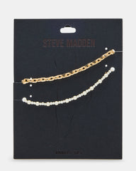 2-PIECE PEARL CHAIN ANKLET SET Women's Embellished Chain Anklet set