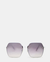 DAVIAN White Square Shiny Gradient Smoke Sunglasses