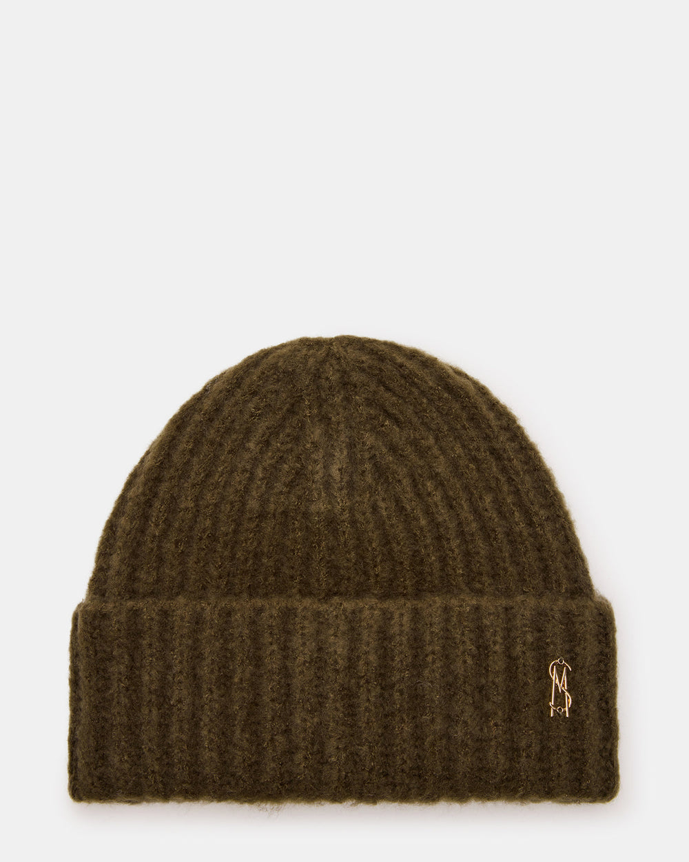 LOGO BEANIE Grape Leaf Fuzzy RIbbed Knit Women's Beanie