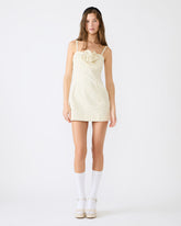 PEONY Pristine Ivory Mini Denim Polka Dot Women's Dress