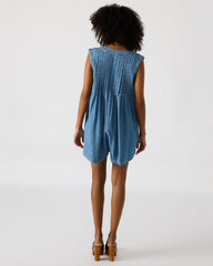 MICK Denim Pull-On Tie-Front Women's Romper
