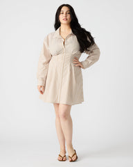 ARIA Taupe Women's Button-Up Mini Dress