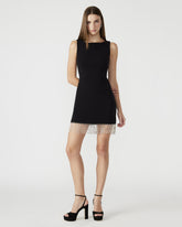 ELENORA Dress Black | Women's Sleeveless Bodycon Rhinestone Fringe Dress