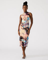 SIDRA Multi Women's Sleeveless Tie-Dye Midi Dress