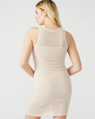 RONNIE Dress Beige | Women's Mini Crochet Sweater Dress