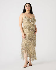 AIDA Sand Women's Flowy Sleeveless Ruffle Maxi Dress