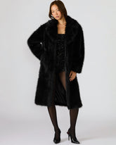 LARKIN Black Long-Sleeved Faux Fur Women's Coat