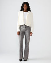 SERENEA White Women's Long-Sleeved Open-Front Blazer