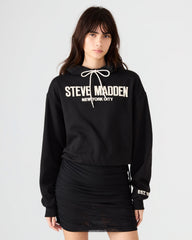 SM Black Logo Long-Sleeved Women's Hoodie