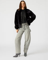 ZEPHRINE Jacket Black | Women's Long-Sleeved Furry Jacket