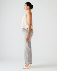 BLAKELYN Ivory Feather Sequin Embellished Women's Top