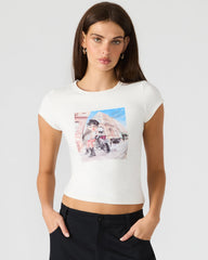 GOLDIE Antique Short-Sleeved Graphic Tee Form-Fitting Women's Top