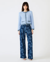 JAXON Rose Frost Wide-Leg Denim Floral Print Women's Jeans