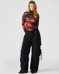 DUO Black Women's Utility Cargo Pants