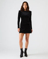 CINDI Black Studded Velvet Rhinestone Embellished Women's Skirt