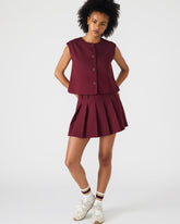 MARGO Wine Pleated Women's Mini Skirt