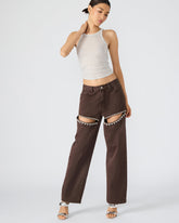 TAYLOR Jean Cocoa Brown Women's Cutout Jeans