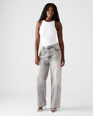 ERAS Fog Rhinestone Embellised Straight-Leg Denim Women's Jeans
