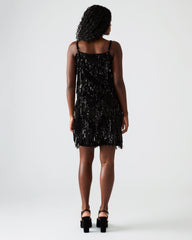 CINDI Sequin Black Fringe Embellished Women's Skirt