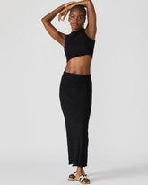 SEASIDE Maxi Skirt Set Black Women's Textured Matching Set