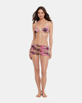 SUPER BLOOM MULTI BIKINI COVER-UP Mesh Skirt Floral Pattern Women's Swim Cover-Up