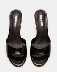 KENDRIX Black Leather Women's Mule Heel
