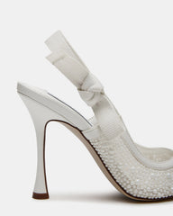 BRI White Lace Slingback Pump Women's Heel