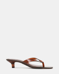 TRACIE Jelly Dark Brown Thong Strap Women's Kitten Heel