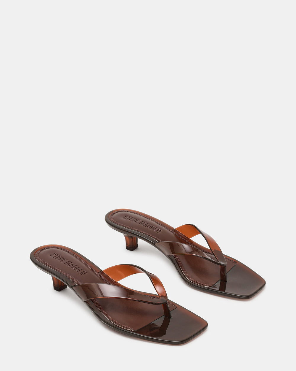 TRACIE Jelly Dark Brown Thong Strap Women's Kitten Heel