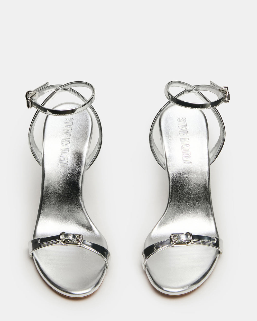FOXX Silver Strappy Stiletto Open-Toe Women's Heel