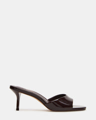 KENDRIX Brown Leather Women's Mule Heel