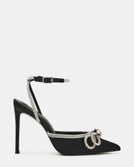 VIABLE Black Women's Rhinestone-Embellished Stilettos