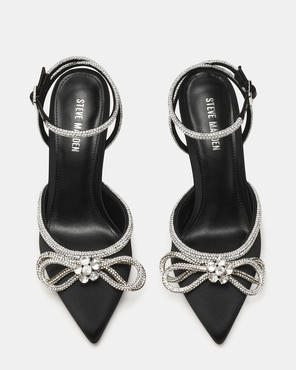VIABLE Black Women's Rhinestone-Embellished Stilettos
