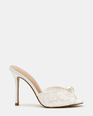 PRIYA Pearl White Lace Mule Women's Heel