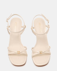 POSY Bone Gold-Detail Strappy Square-Toe Women's Heel