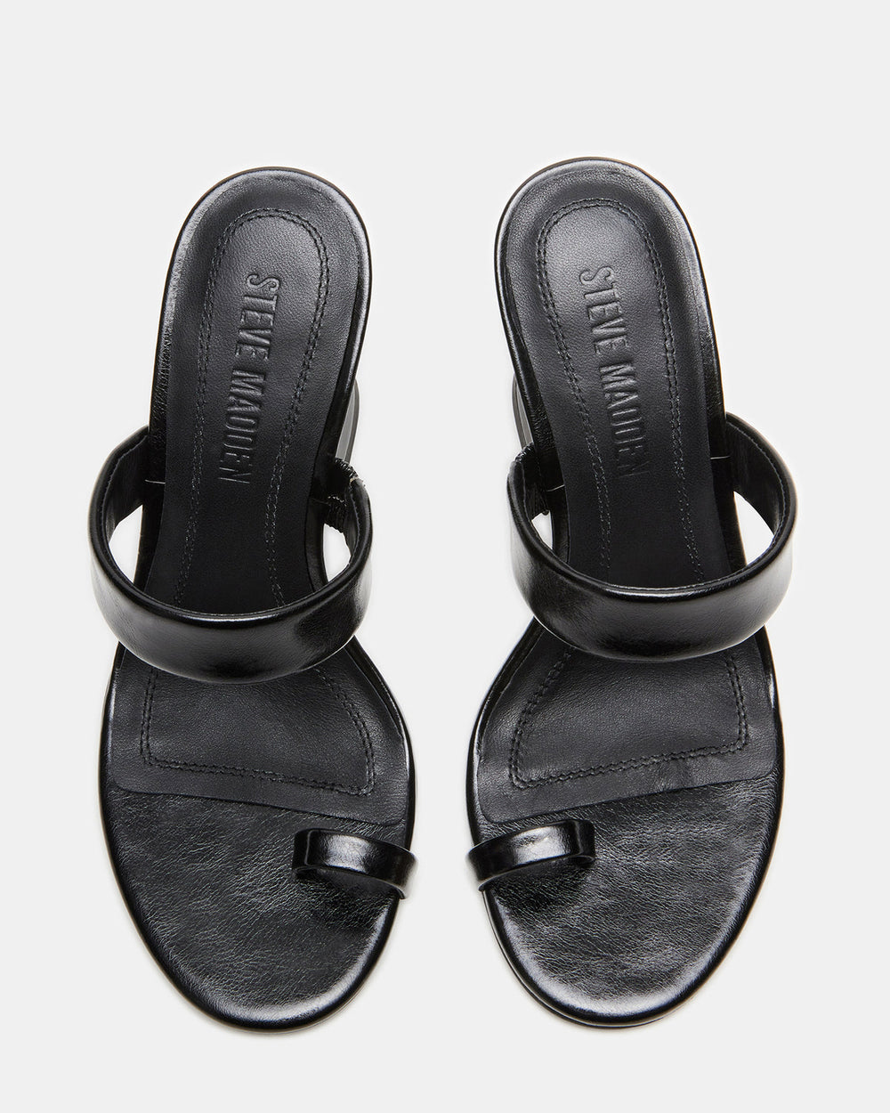 RENIE Black Women's Open Toe Mule Heel