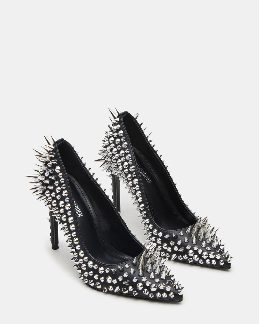 NOIR Black Stud Pointed-Toe Stiletto Pump Women's Heels