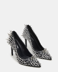 NOIR Black Stud Pointed-Toe Stiletto Pump Women's Heels