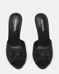 PRIYA Black Rhinestones Mule Women's Heel