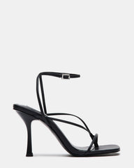 ANNIE Black Women's Strappy Square Toe Heel