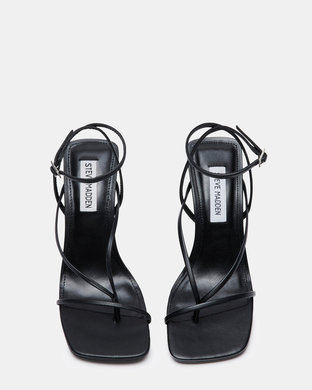 ANNIE Black Women's Strappy Square Toe Heel