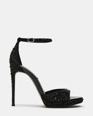 WILEY Black Rhinestone Women's Open Toe Stiletto Heel
