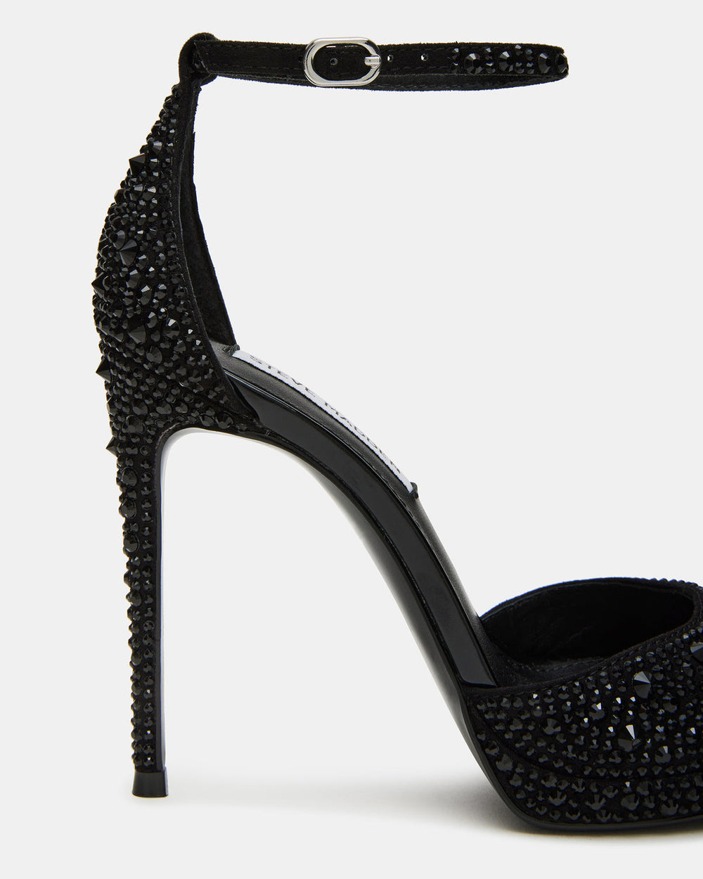 WILEY Black Rhinestone Women's Open Toe Stiletto Heel