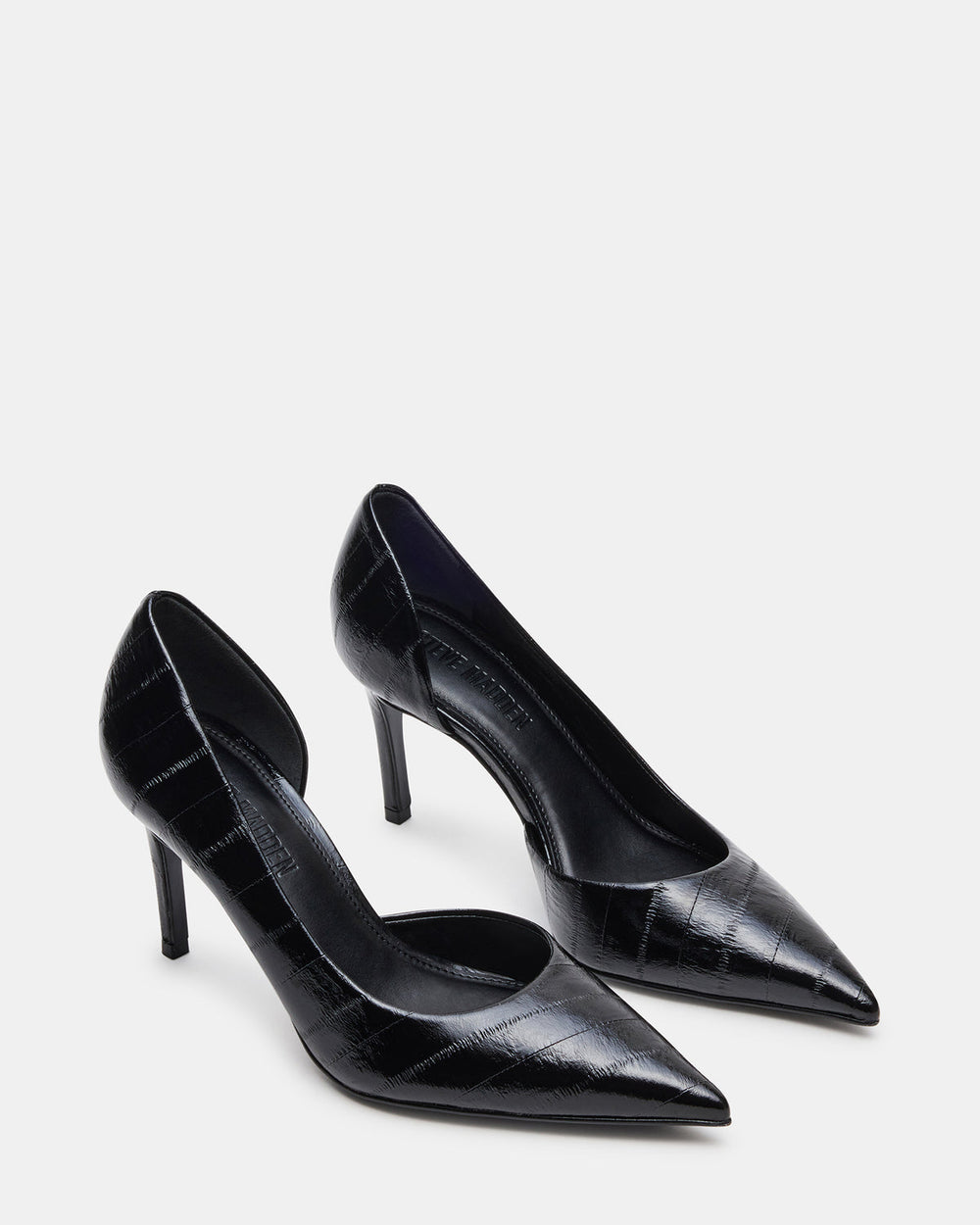 NULA Black Eel Pointed-Toe Stiletto Pump Women's Heel