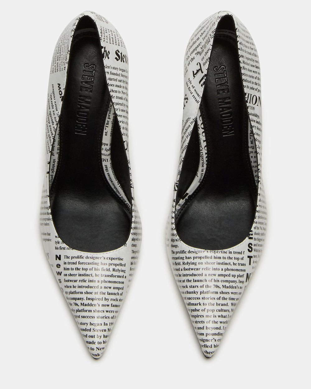 NOIR Newspaper Pointed-Toe Stiletto Pump Women's Heels