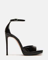 WILEY Black Patent Women's Open Toe Stiletto Heel