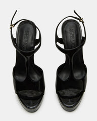 TAMI Black Patent Strappy Platform Women's Heel